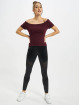 Urban Classics Tops sans manche Ladies Off Shoulder Rib rouge